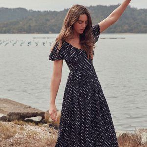 Christy Dawn Monarch Dress, Navy Dot Medium